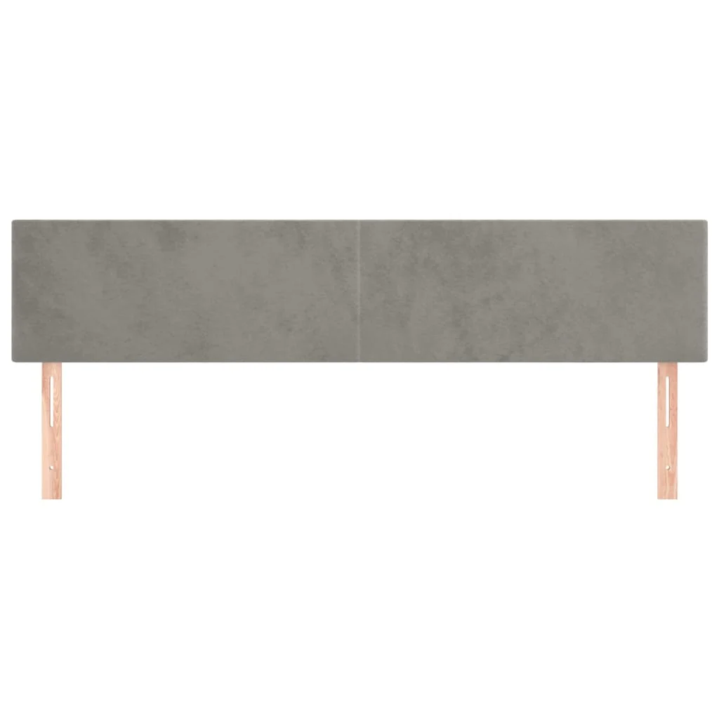 sengegavle 200x5x78/88 cm fløjl lysegrå - Image 3