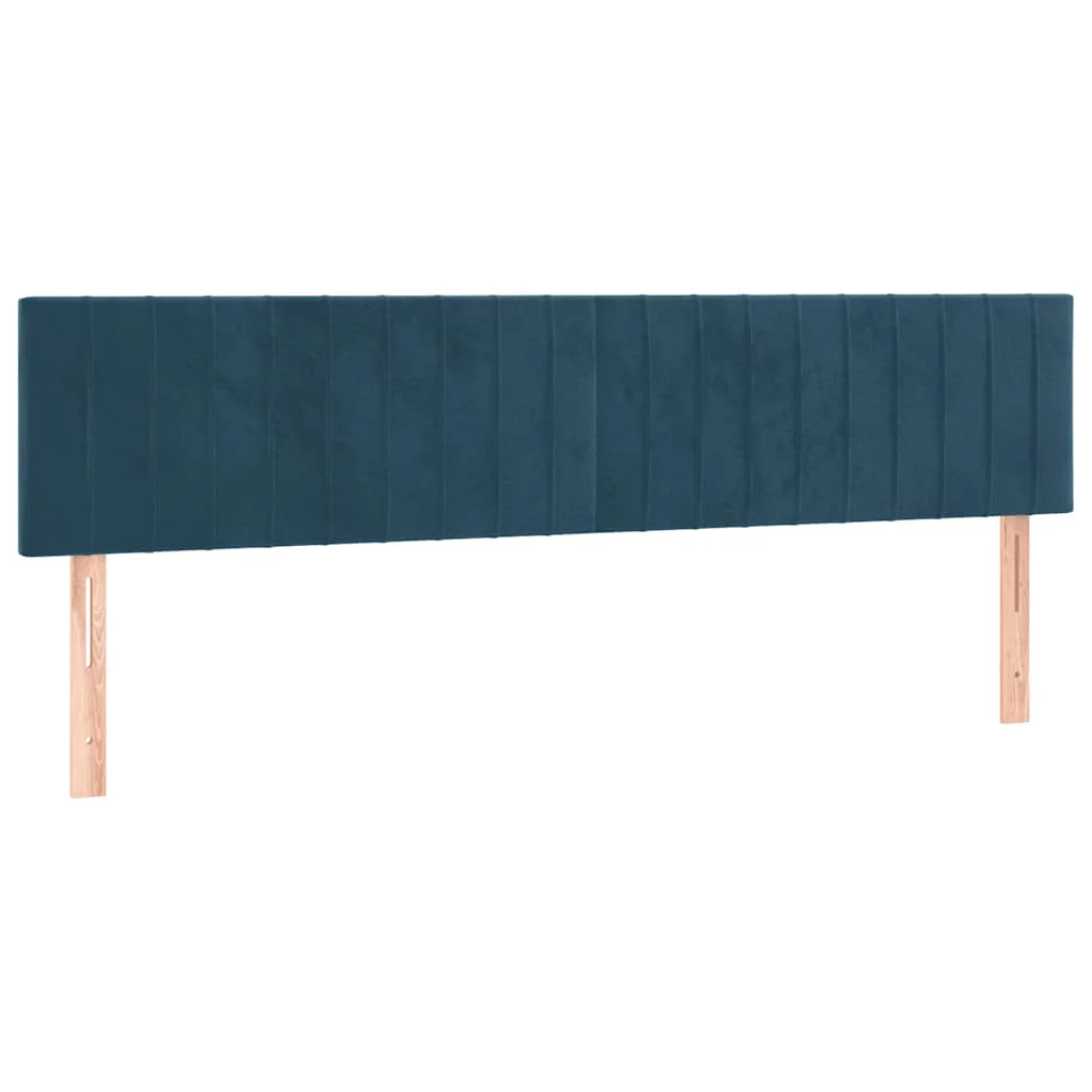 sengegavle 200x5x78/88 cm fløjl mørkeblå - Image 2