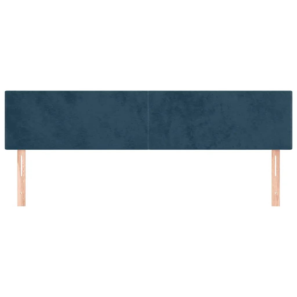 sengegavle 200x5x78/88 cm fløjl mørkeblå - Image 3