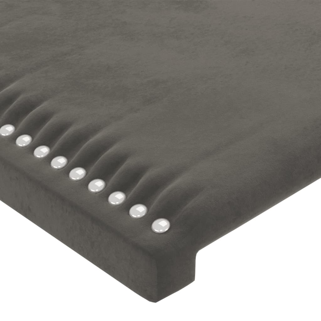 sengegavle 200x5x78/88 cm fløjl mørkegrå - Image 4