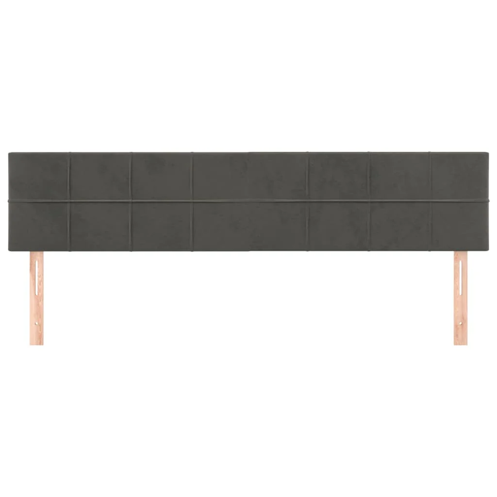 sengegavle 200x5x78/88 cm fløjl mørkegrå - Image 3