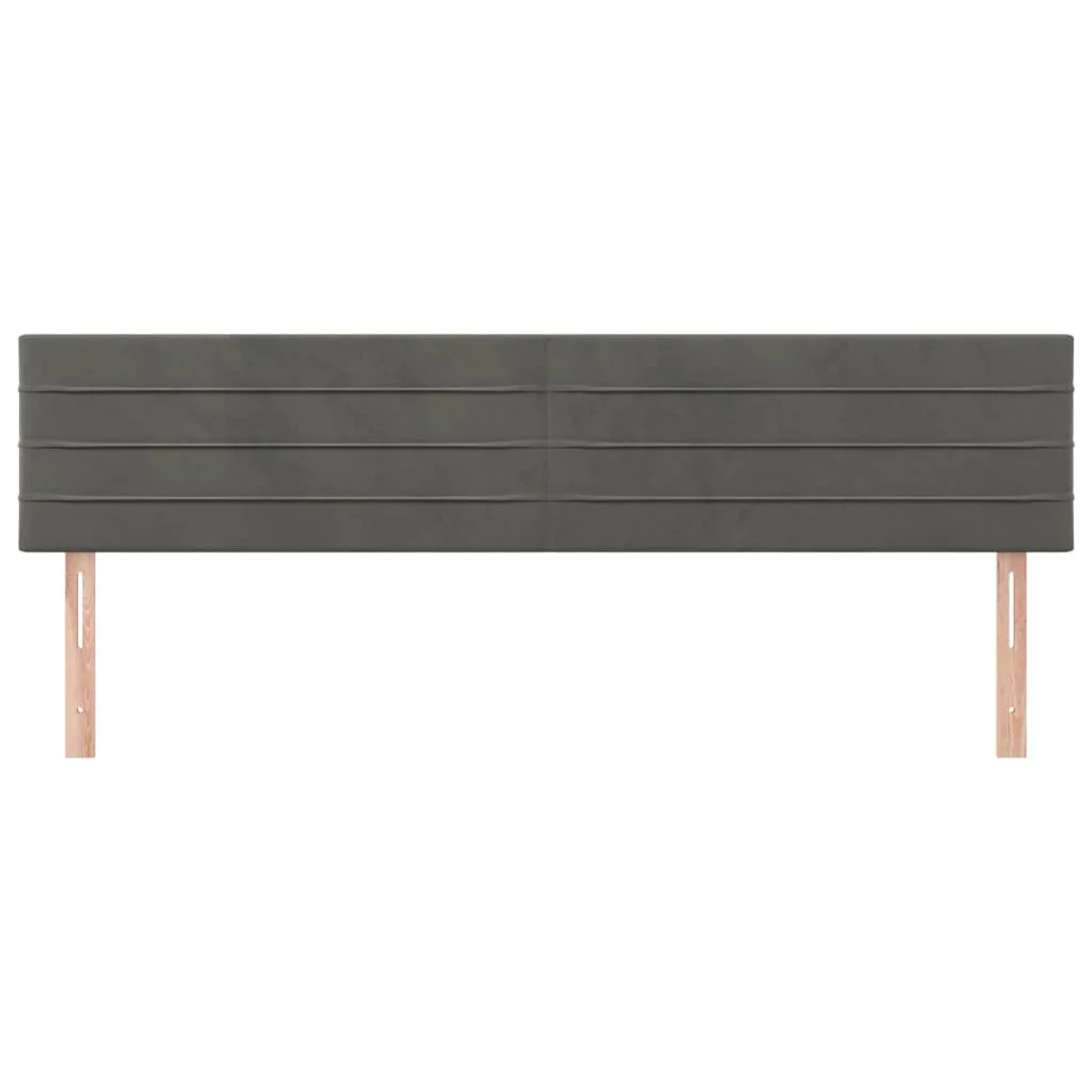 sengegavle 200x5x78/88 cm fløjl mørkegrå - Image 3