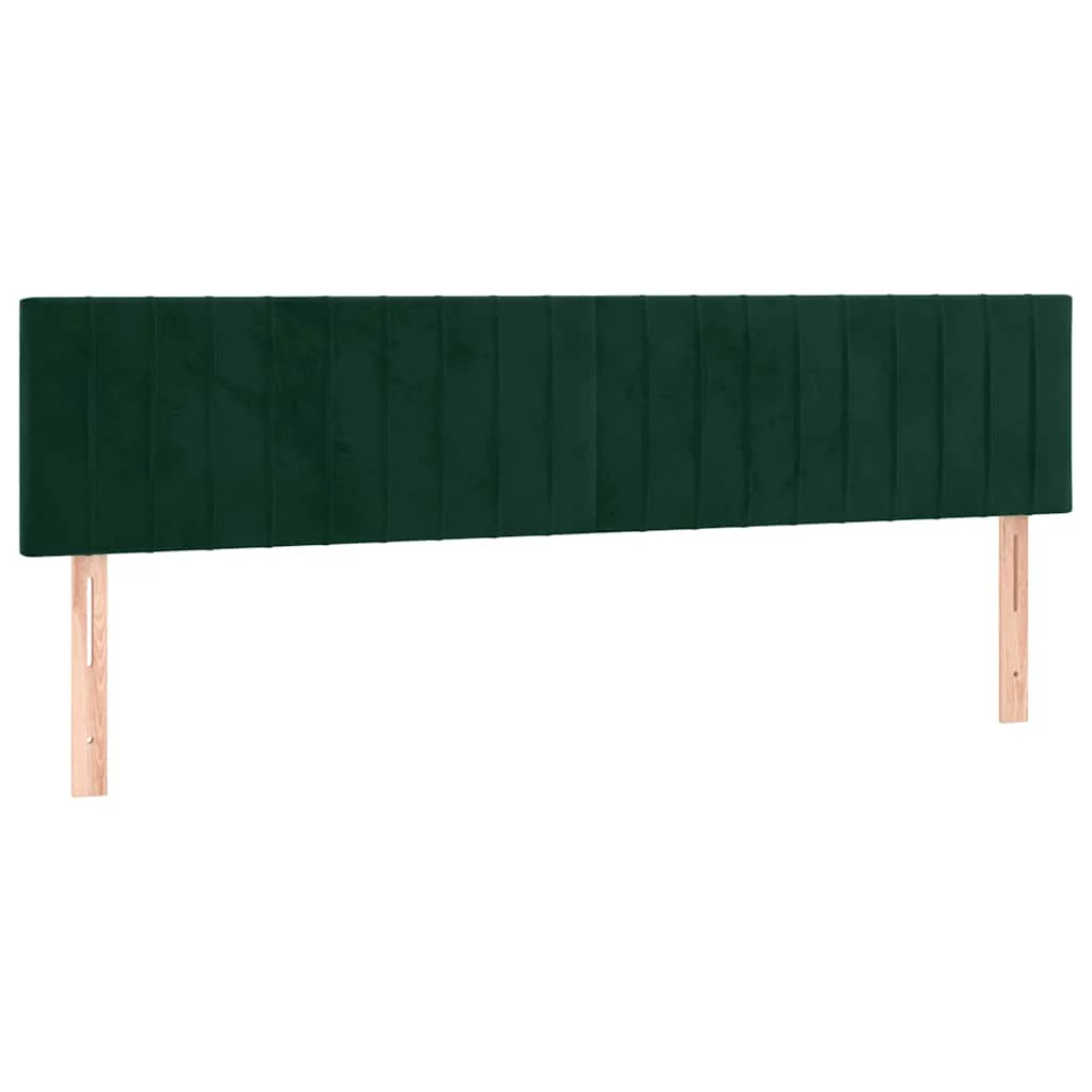 sengegavle 200x5x78/88 cm fløjl mørkegrøn - Image 2