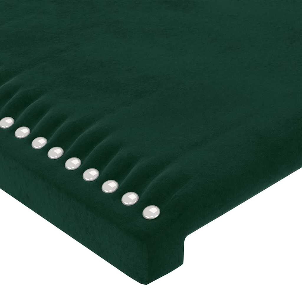 sengegavle 200x5x78/88 cm fløjl mørkegrøn - Image 4