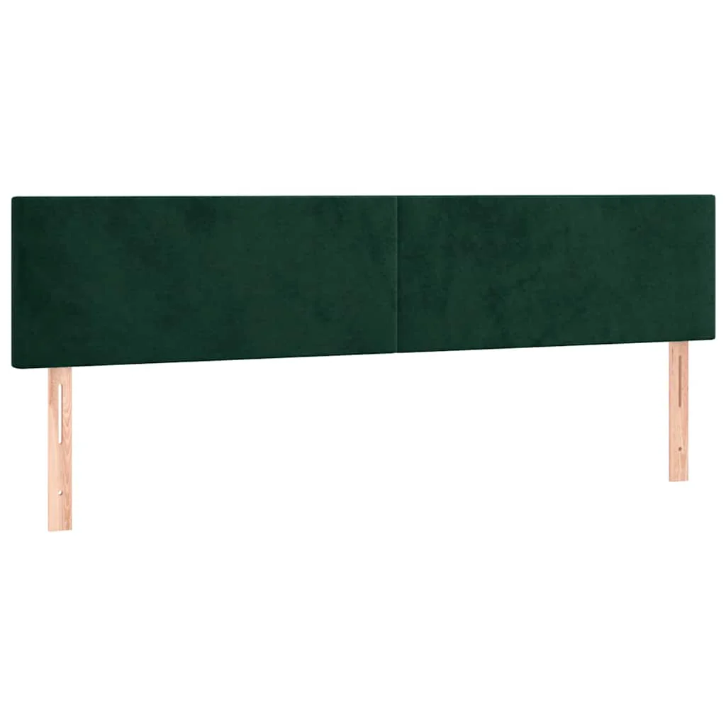 sengegavle 200x5x78/88 cm fløjl mørkegrøn - Image 2