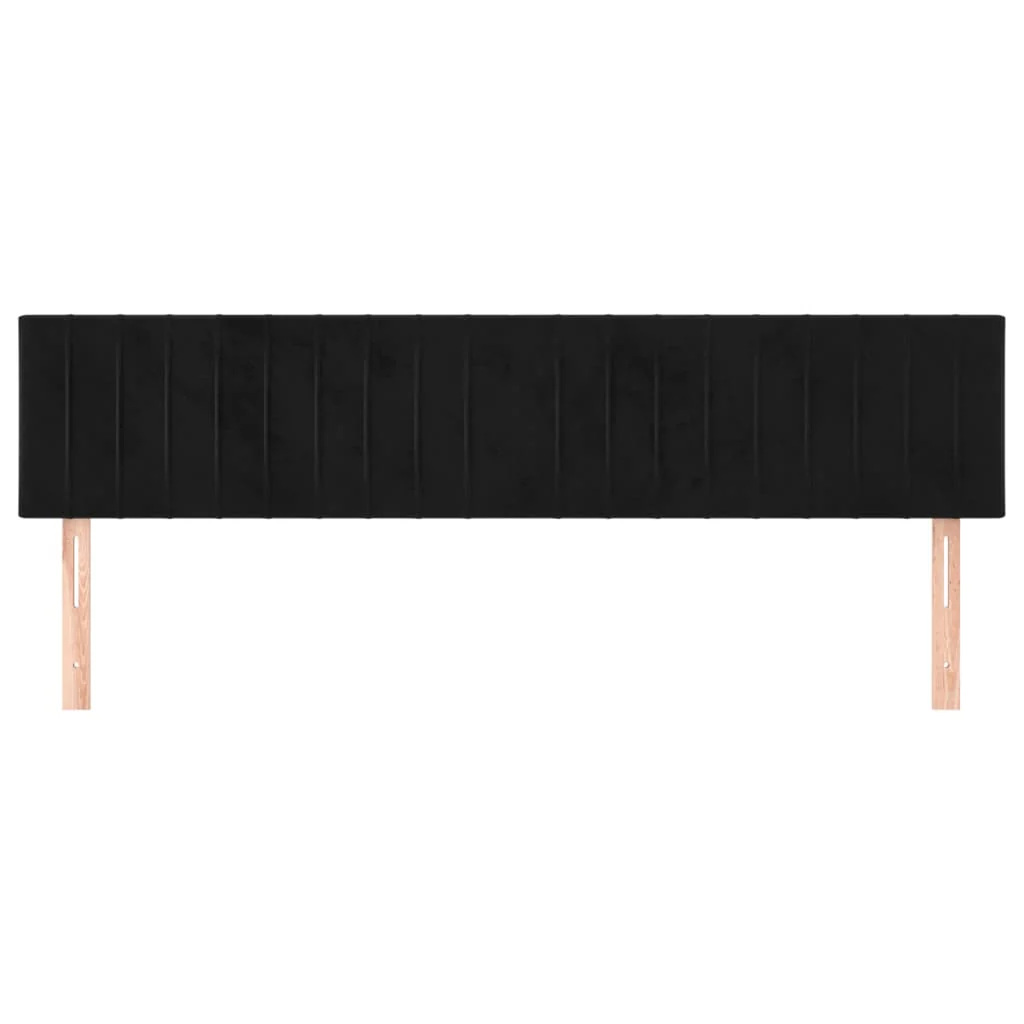 sengegavle 200x5x78/88 cm fløjl sort - Image 3