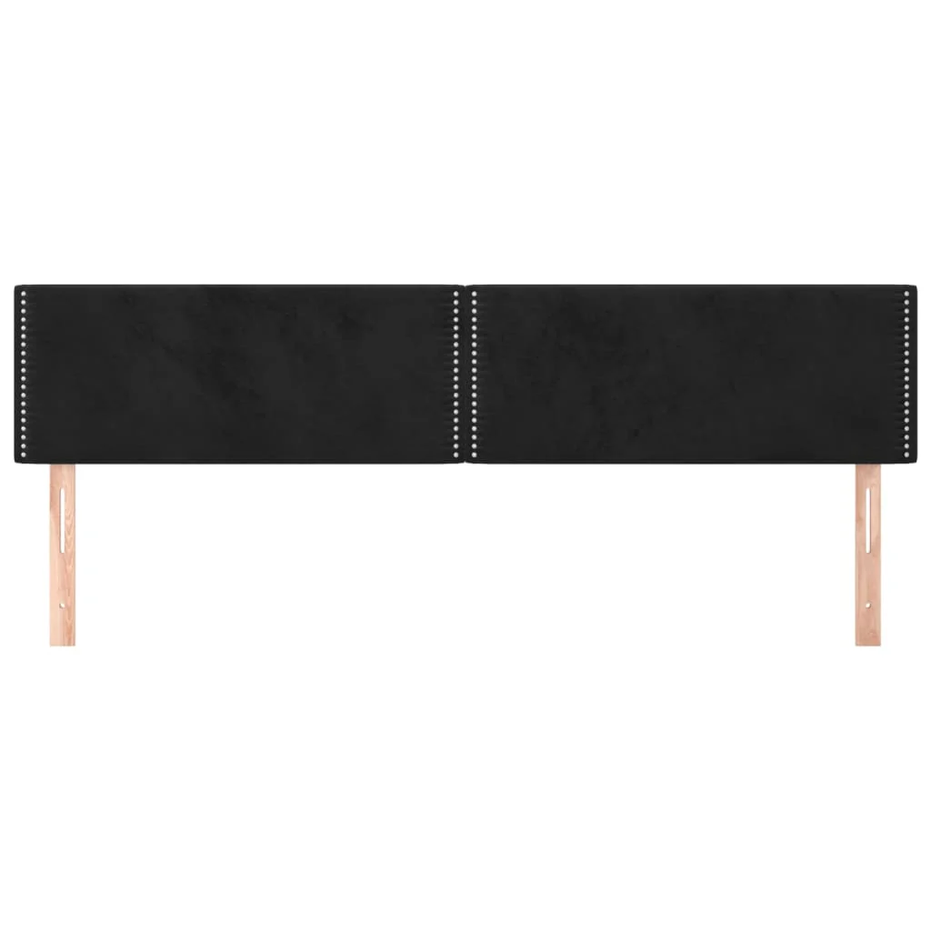 sengegavle 200x5x78/88 cm fløjl sort - Image 3