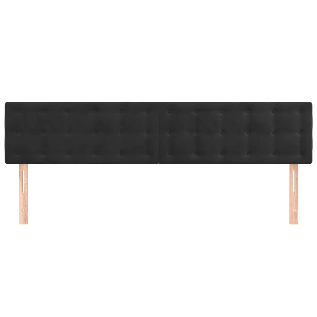 sengegavle 200x5x78/88 cm fløjl sort - Image 3
