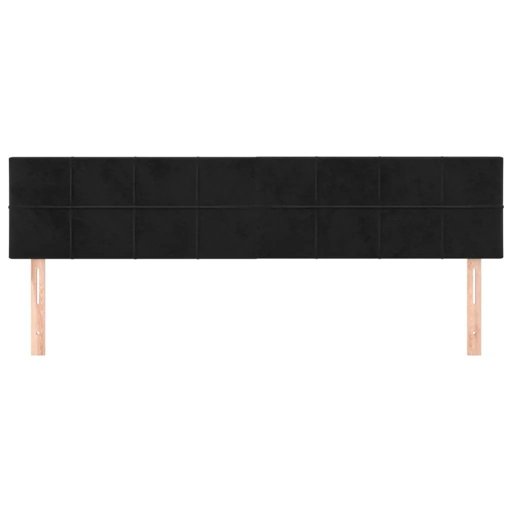 sengegavle 200x5x78/88 cm fløjl sort - Image 3
