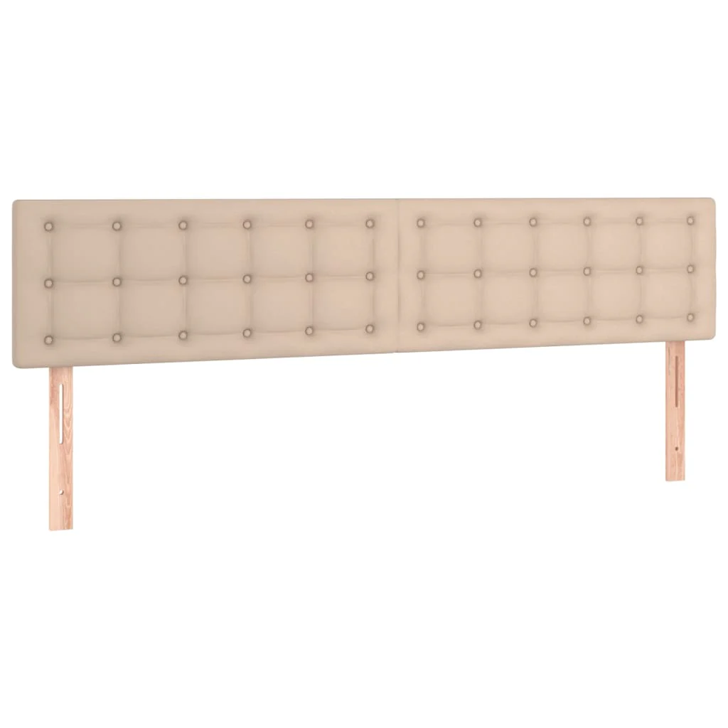 sengegavle 200x5x78/88 cm kunstlæder cappuccinofarvet - Image 2