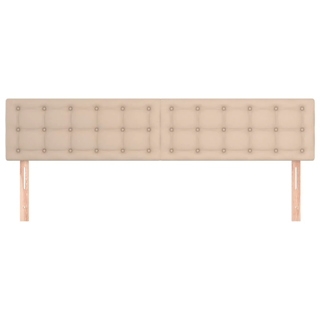 sengegavle 200x5x78/88 cm kunstlæder cappuccinofarvet - Image 3
