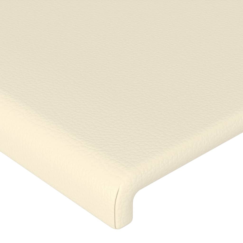sengegavle 200x5x78/88 cm kunstlæder cremefarvet - Image 4