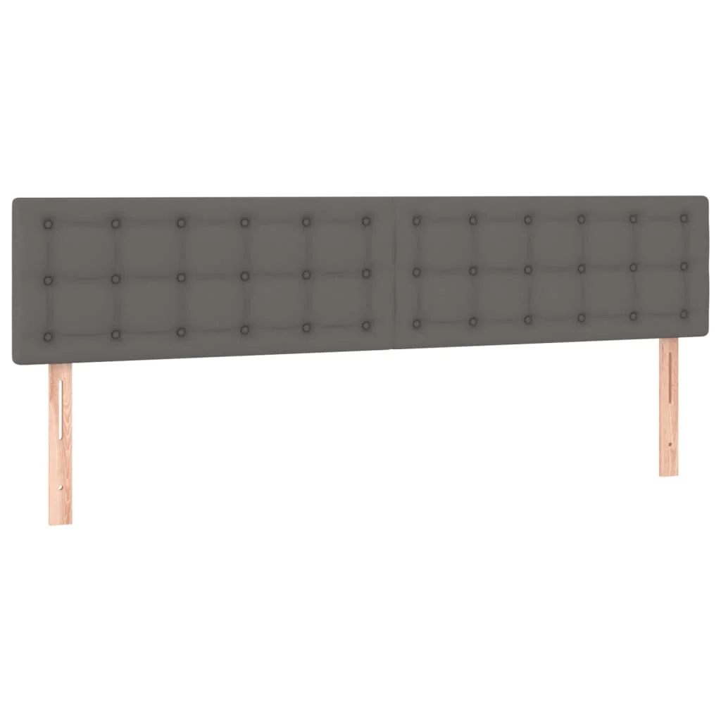 sengegavle 200x5x78/88 cm kunstlæder grå - Image 2