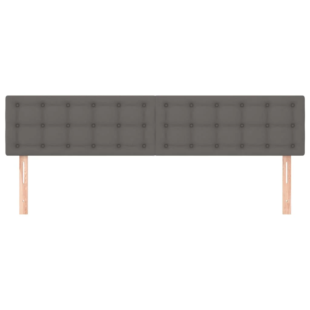 sengegavle 200x5x78/88 cm kunstlæder grå - Image 3