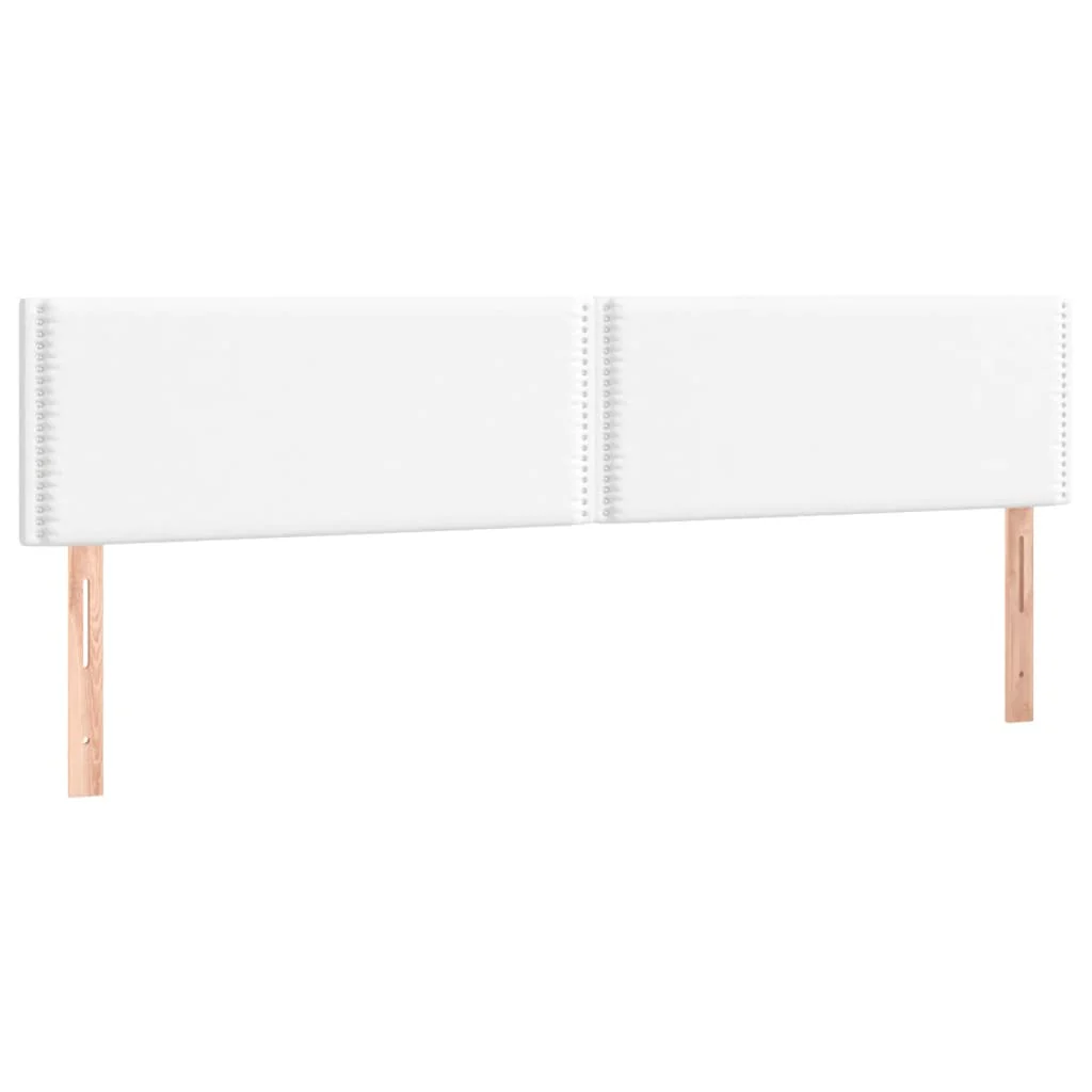 sengegavle 200x5x78/88 cm kunstlæder hvid - Image 2