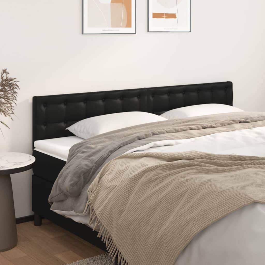 sengegavle 200x5x78/88 cm kunstlæder sort