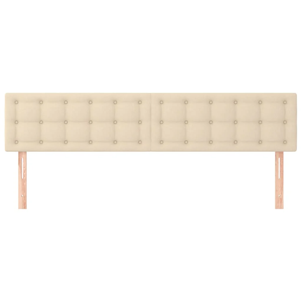sengegavle 200x5x78/88 cm stof cremefarvet - Image 3
