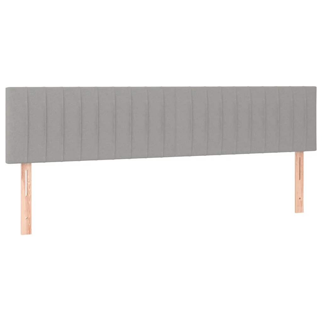 sengegavle 200x5x78/88 cm stof lysegrå - Image 2