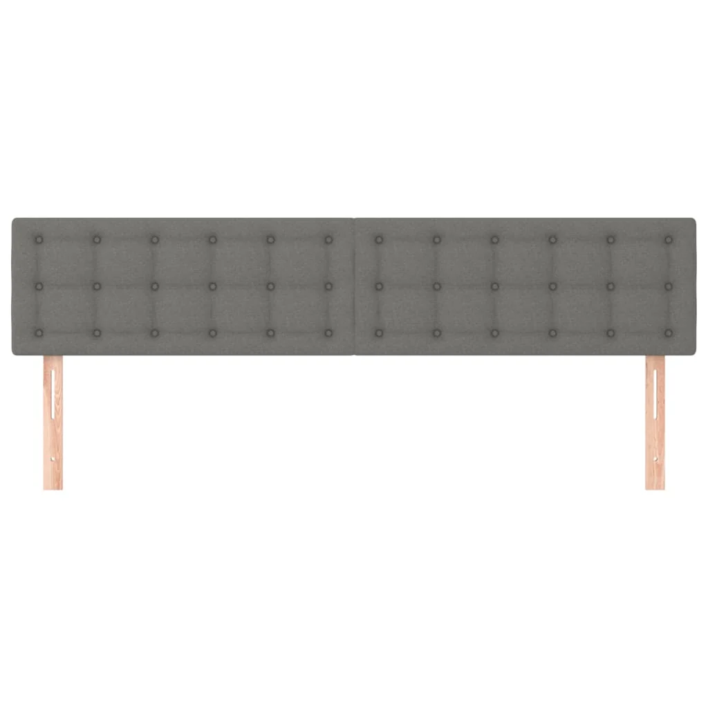 sengegavle 200x5x78/88 cm stof mørkegrå - Image 3