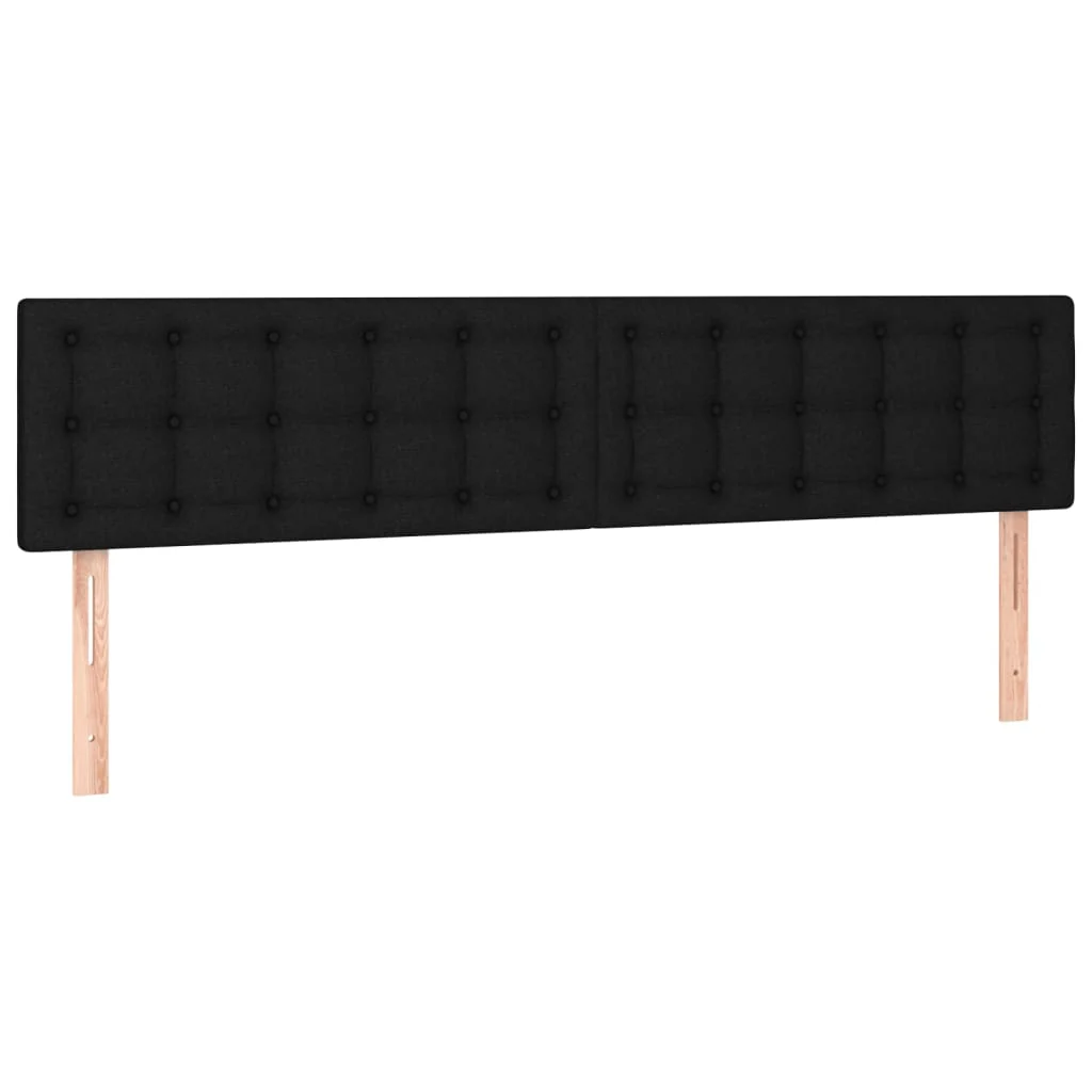 sengegavle 200x5x78/88 cm stof sort - Image 2