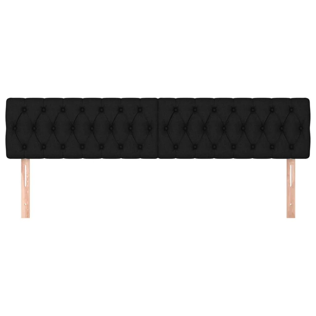 sengegavle 200x7x78/88 cm stof sort - Image 3