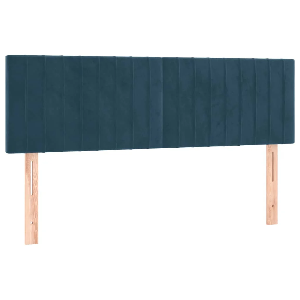 sengegavle 144x5x78/88 cm fløjl mørkeblå - Image 2