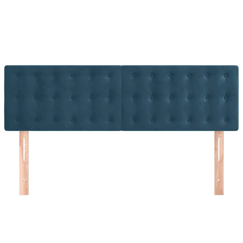 sengegavle 144x5x78/88 cm fløjl mørkeblå - Image 3