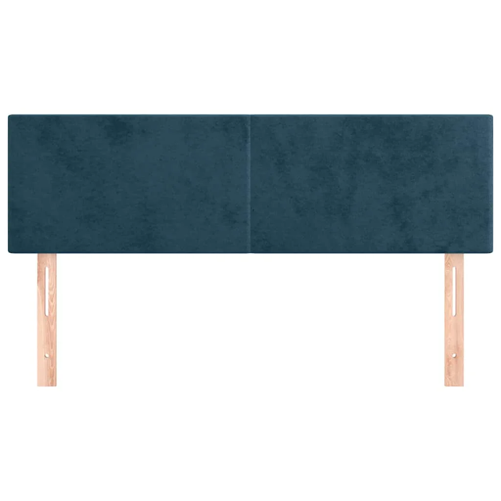 sengegavle 144x5x78/88 cm fløjl mørkeblå - Image 3