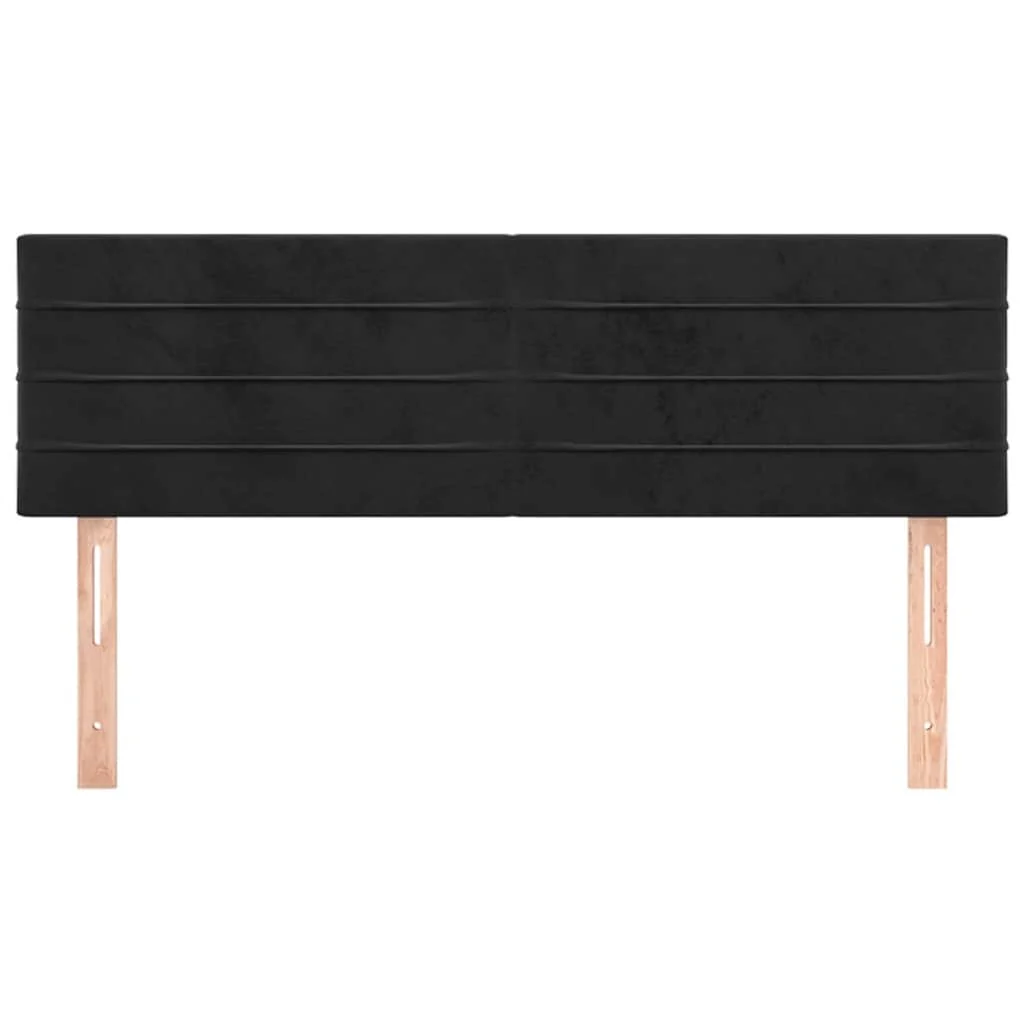 sengegavle 144x5x78/88 cm fløjl sort - Image 3