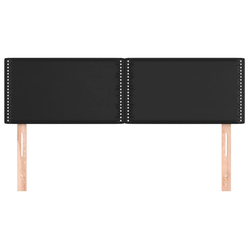 sengegavle 144x5x78/88 cm kunstlæder sort - Image 3