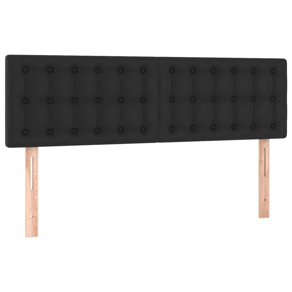 sengegavle 144x5x78/88 cm kunstlæder sort - Image 2