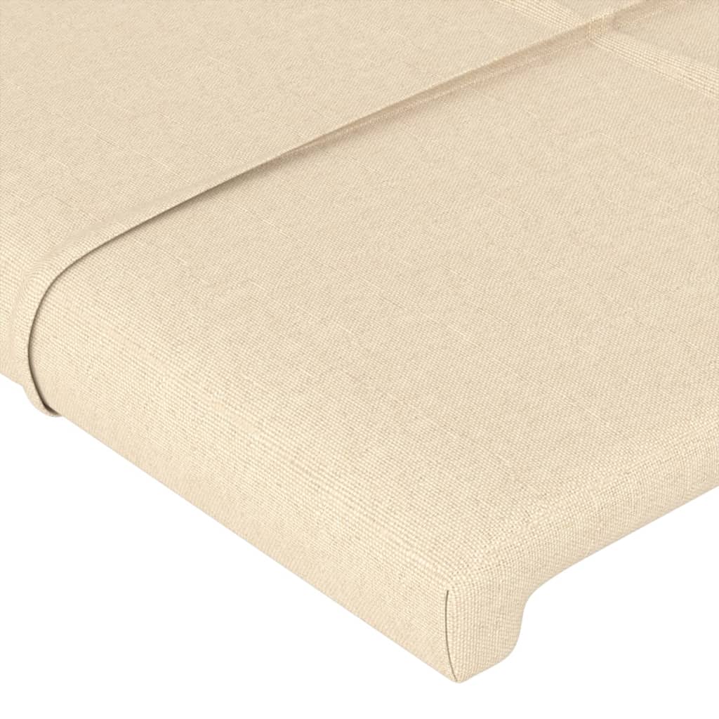 sengegavle 144x5x78/88 cm stof cremefarvet - Image 4