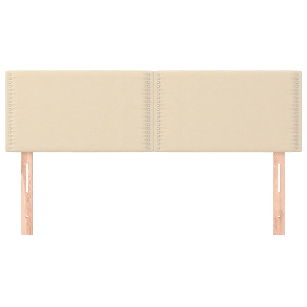 sengegavle 144x5x78/88 cm stof cremefarvet - Image 3