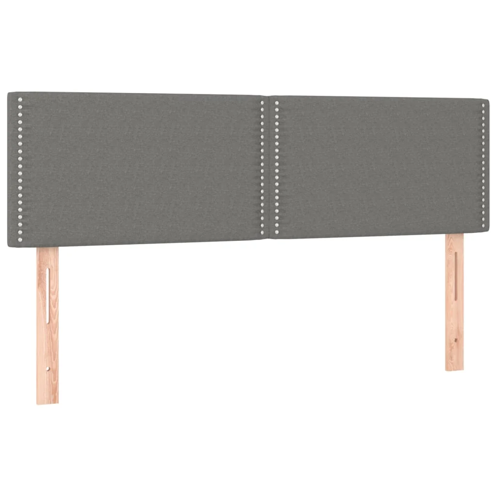 sengegavle 144x5x78/88 cm stof mørkegrå - Image 2