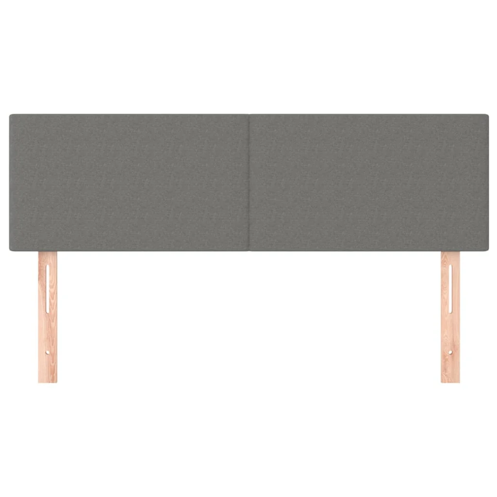sengegavle 2 stk. 72x5x78/88 cm stof mørkegrå - Image 3