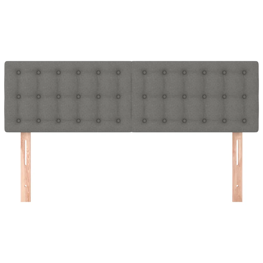sengegavle 144x5x78/88 cm stof mørkegrå - Image 3