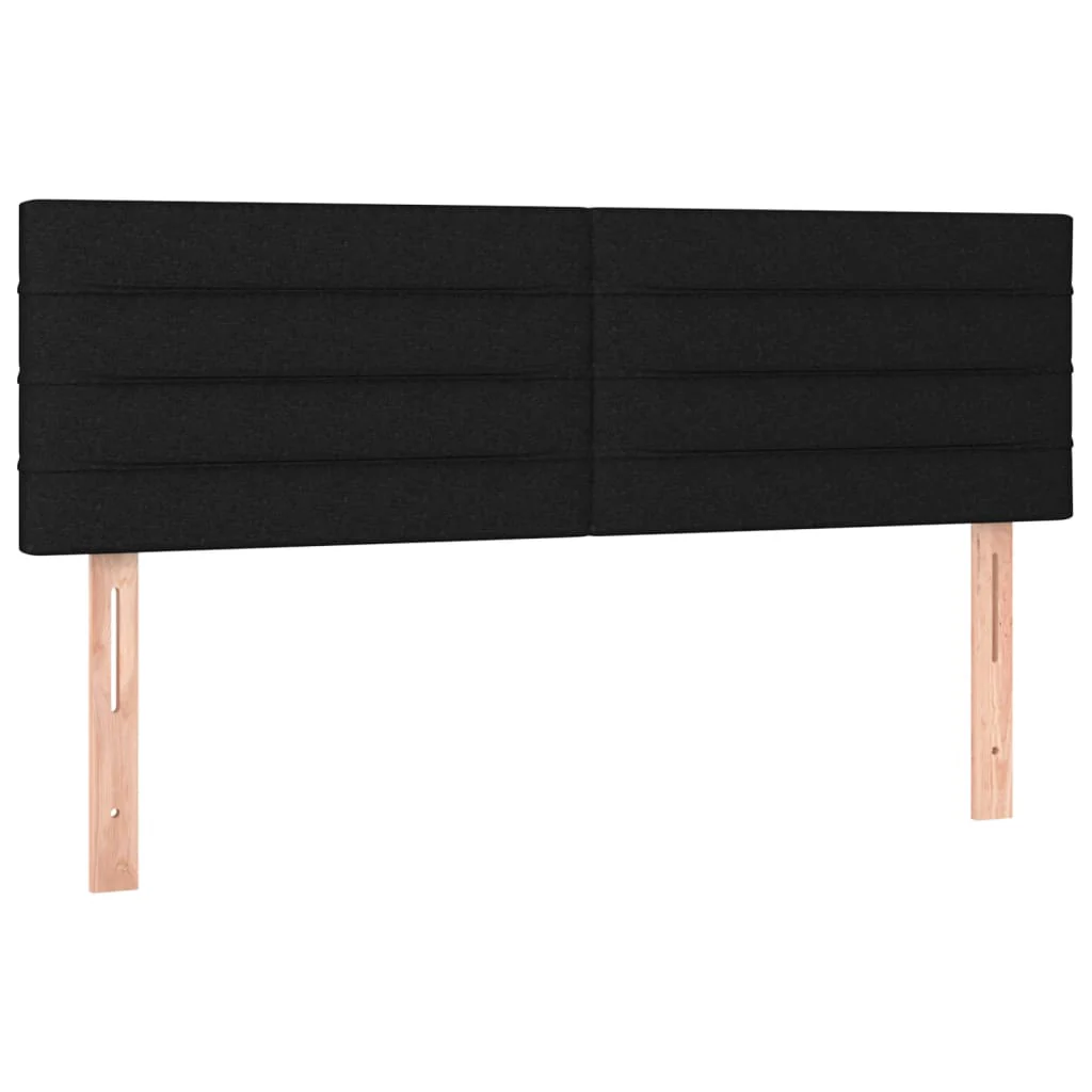 sengegavle 144x5x78/88 cm stof sort - Image 2