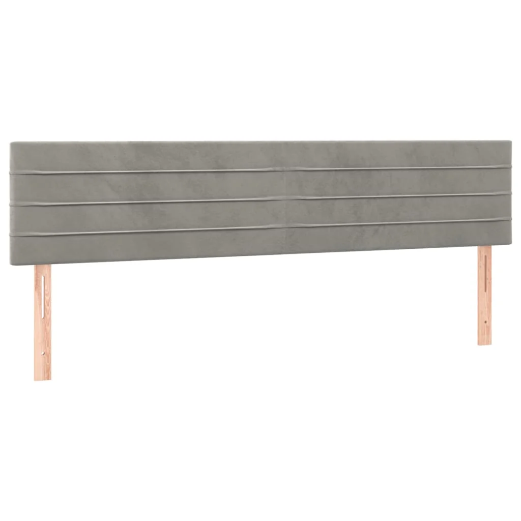 sengegavle 160x5x78/88 cm fløjl lysegrå - Image 2