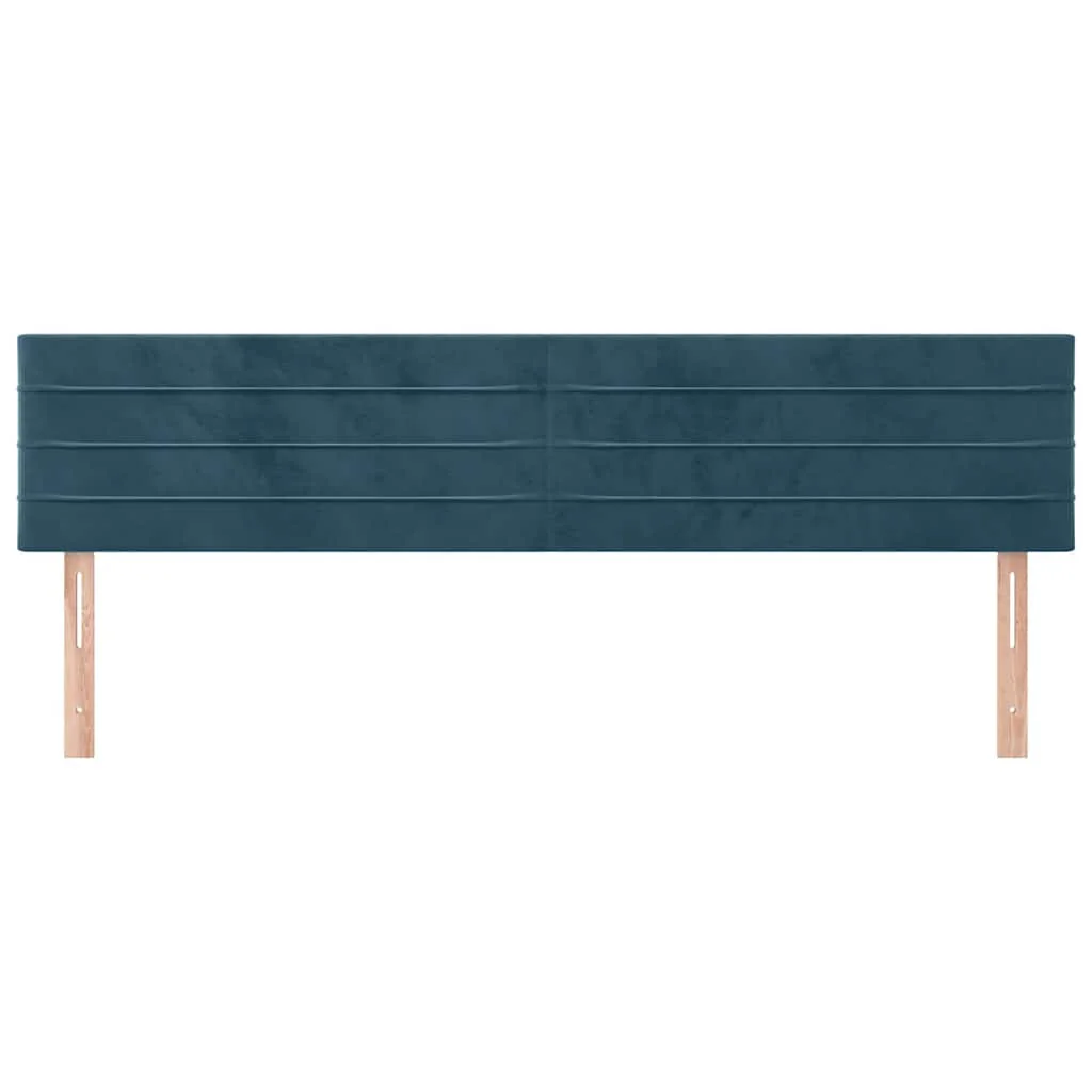 sengegavle 160x5x78/88 cm fløjl mørkeblå - Image 3