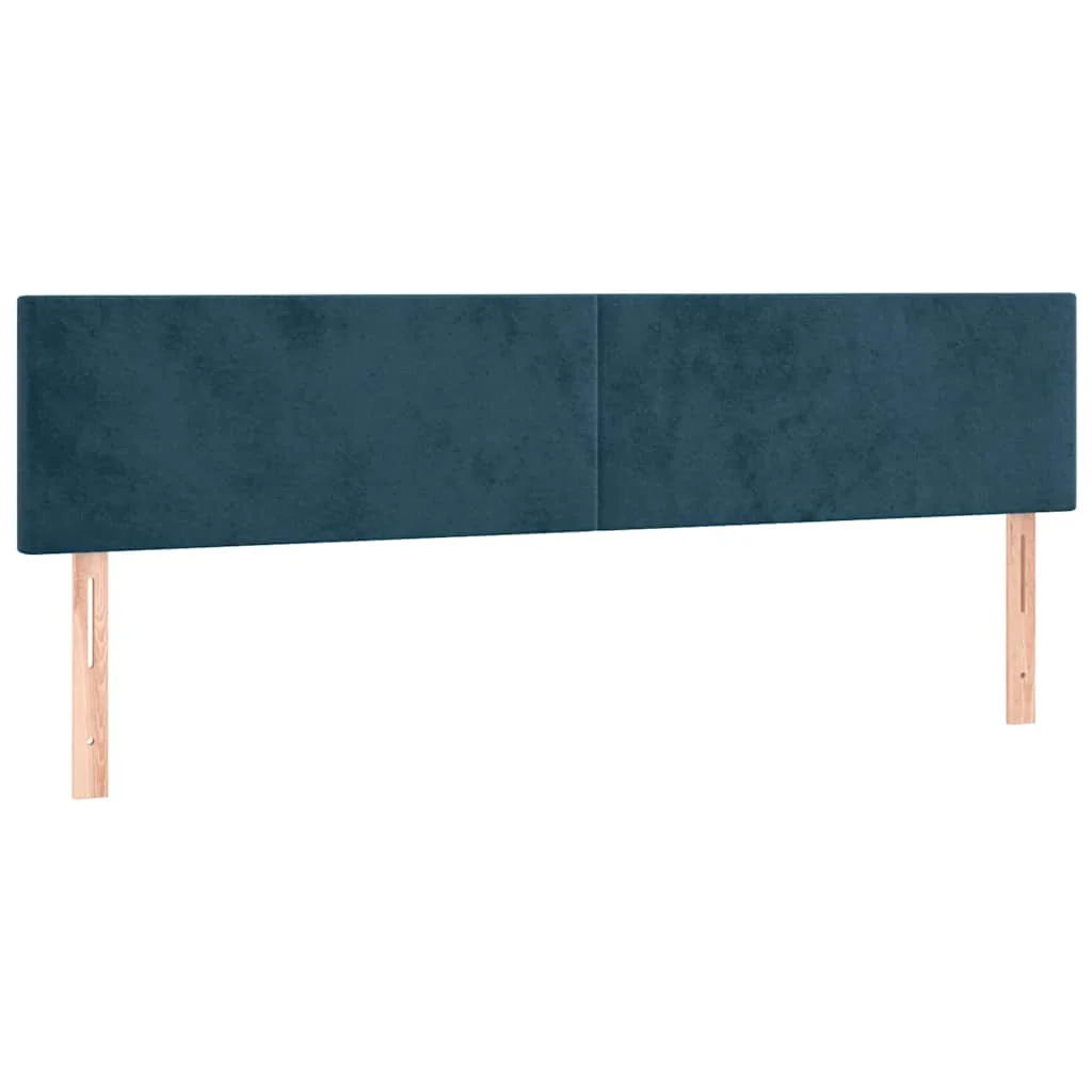 sengegavle 160x5x78/88 cm fløjl mørkeblå - Image 2