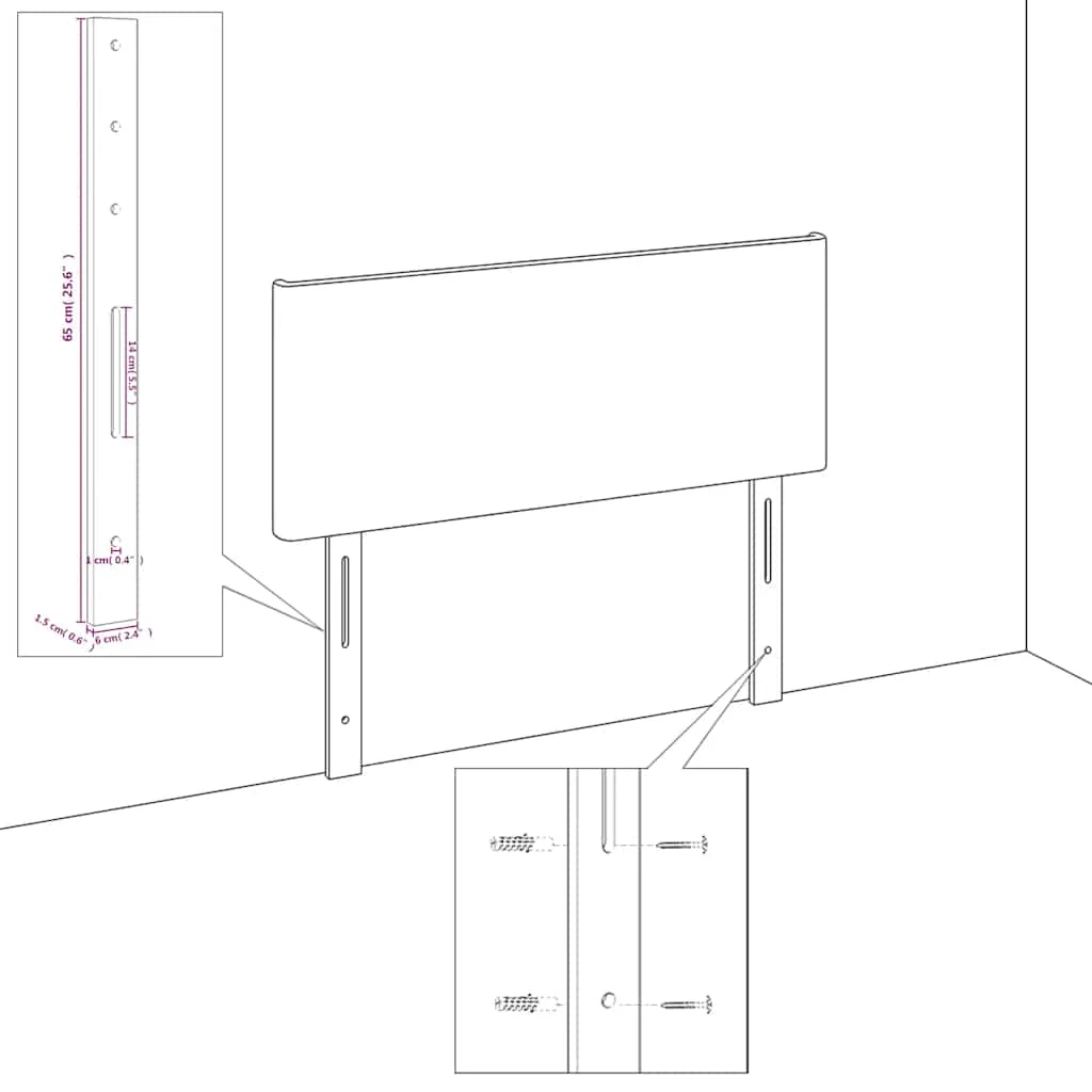 sengegavle 160x5x78/88 cm fløjl mørkeblå - Image 7
