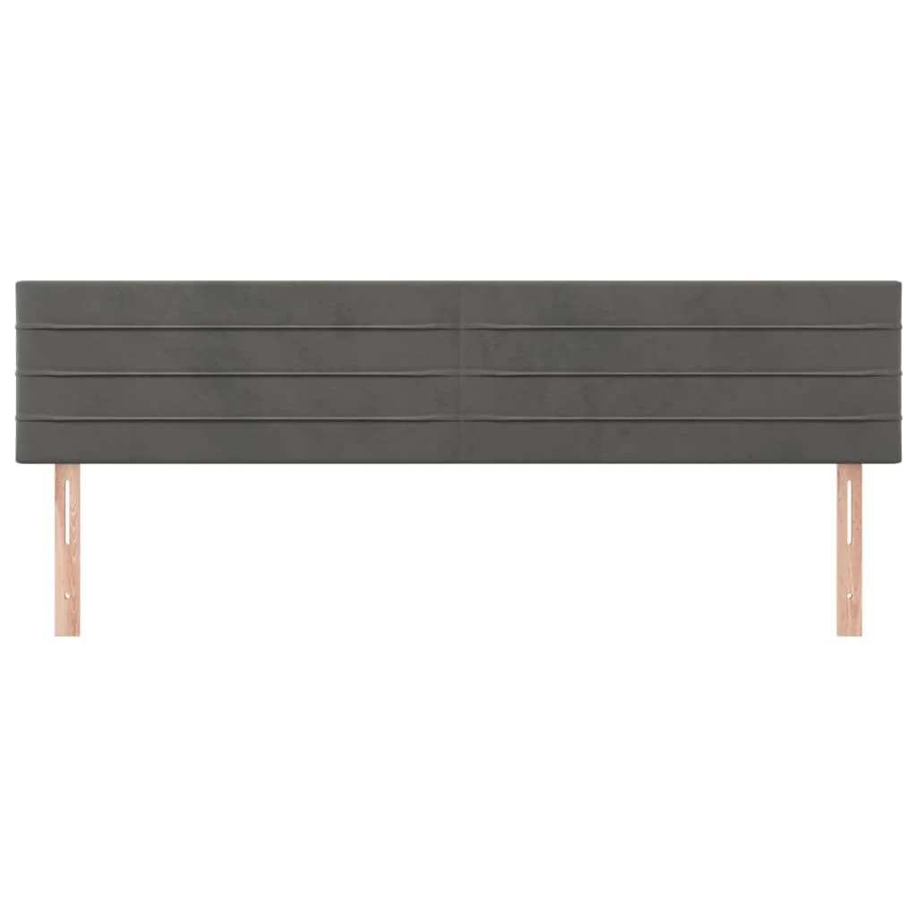 sengegavle 160x5x78/88 cm fløjl mørkegrå - Image 3