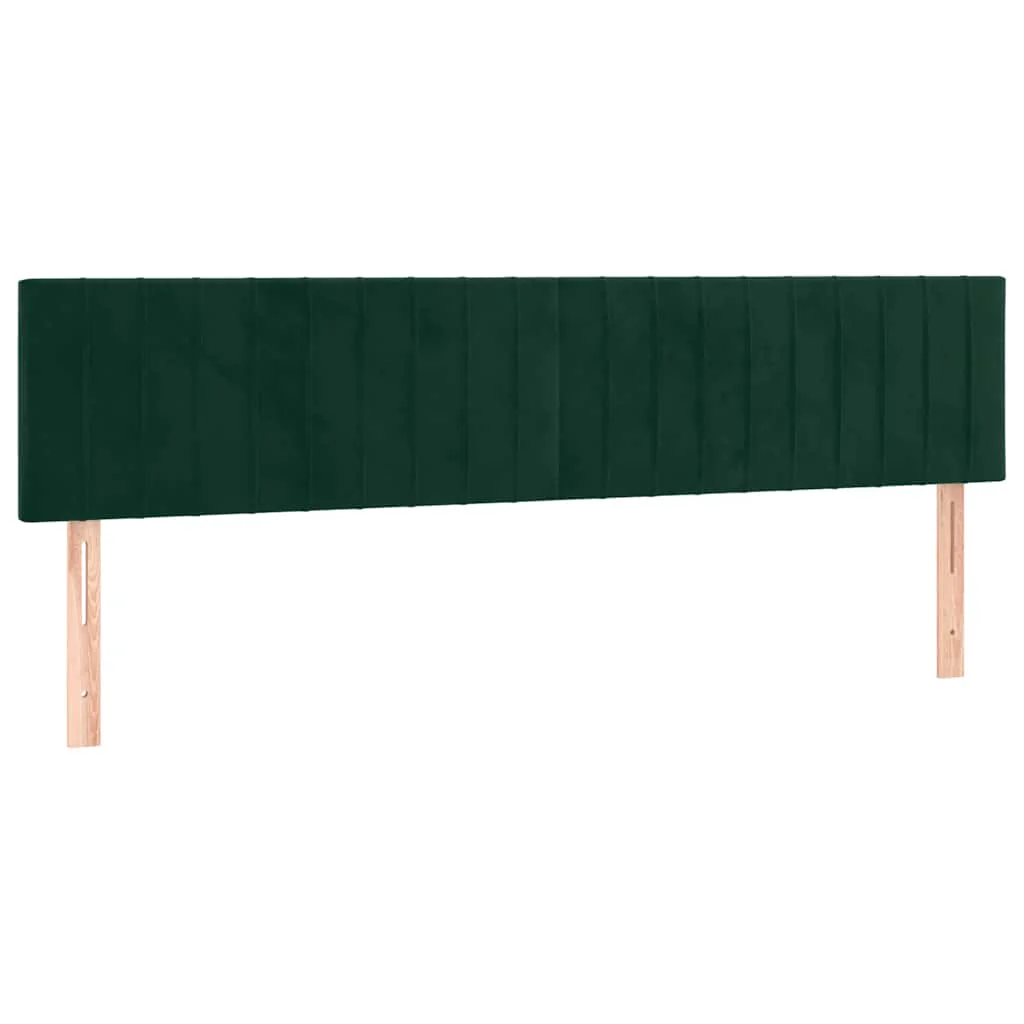 sengegavle 160x5x78/88 cm fløjl mørkegrøn - Image 2
