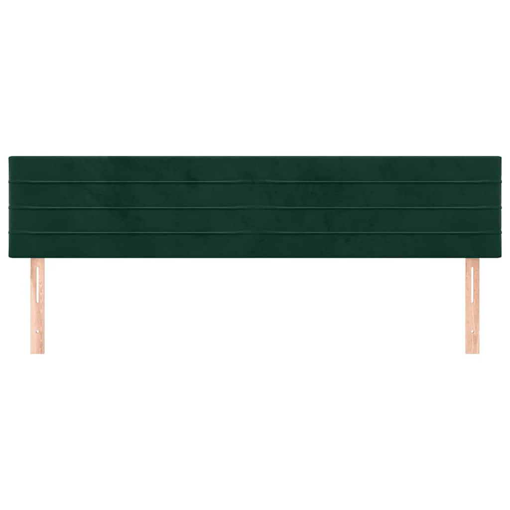 sengegavle 160x5x78/88 cm fløjl mørkegrøn - Image 3