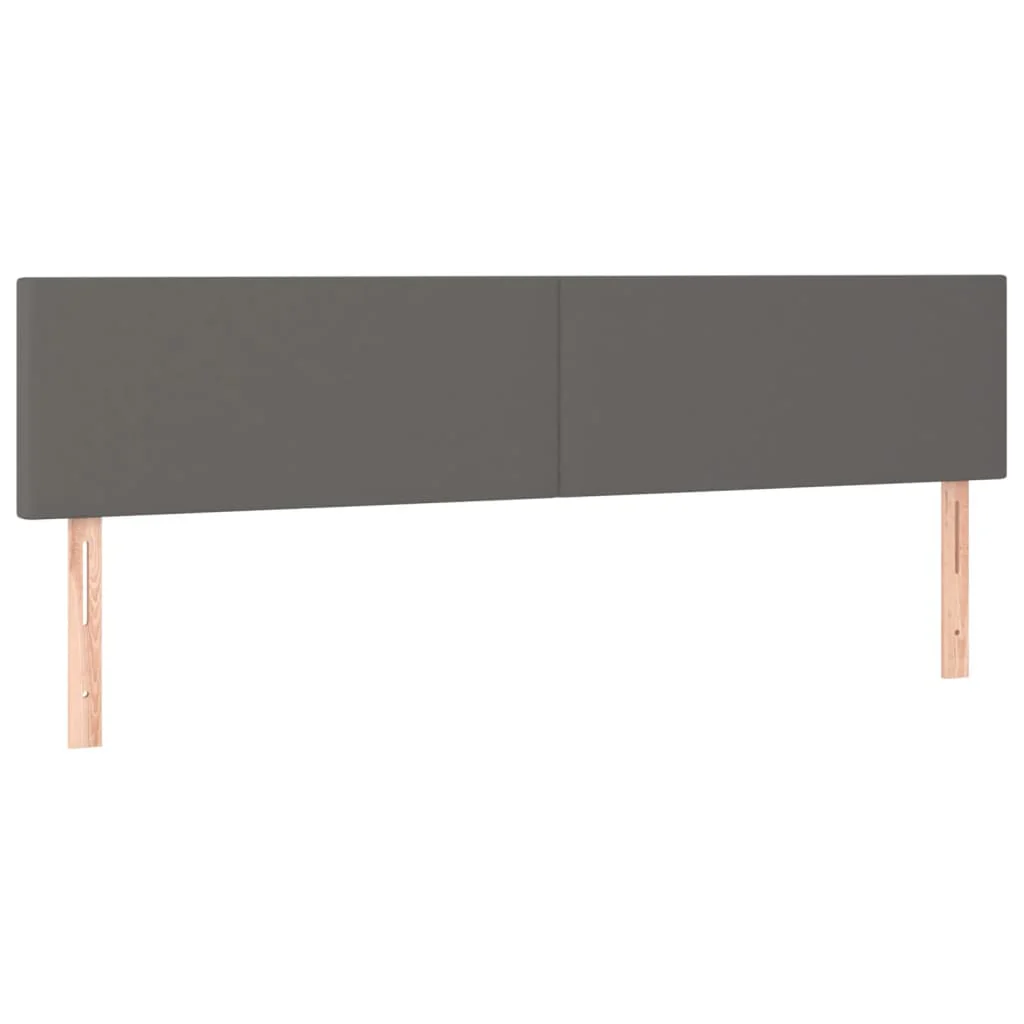 sengegavle 160x5x78/88 cm kunstlæder grå - Image 2