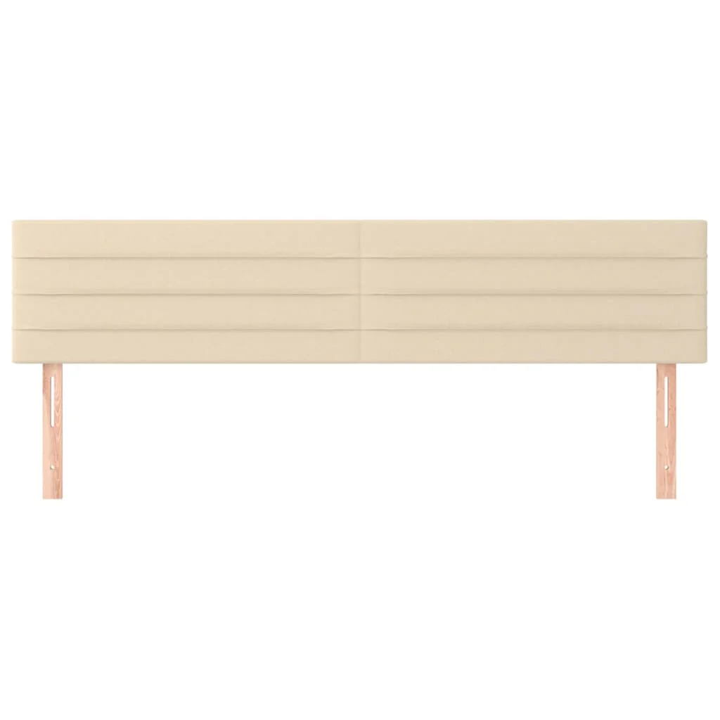 sengegavle 160x5x78/88 cm stof cremefarvet - Image 3