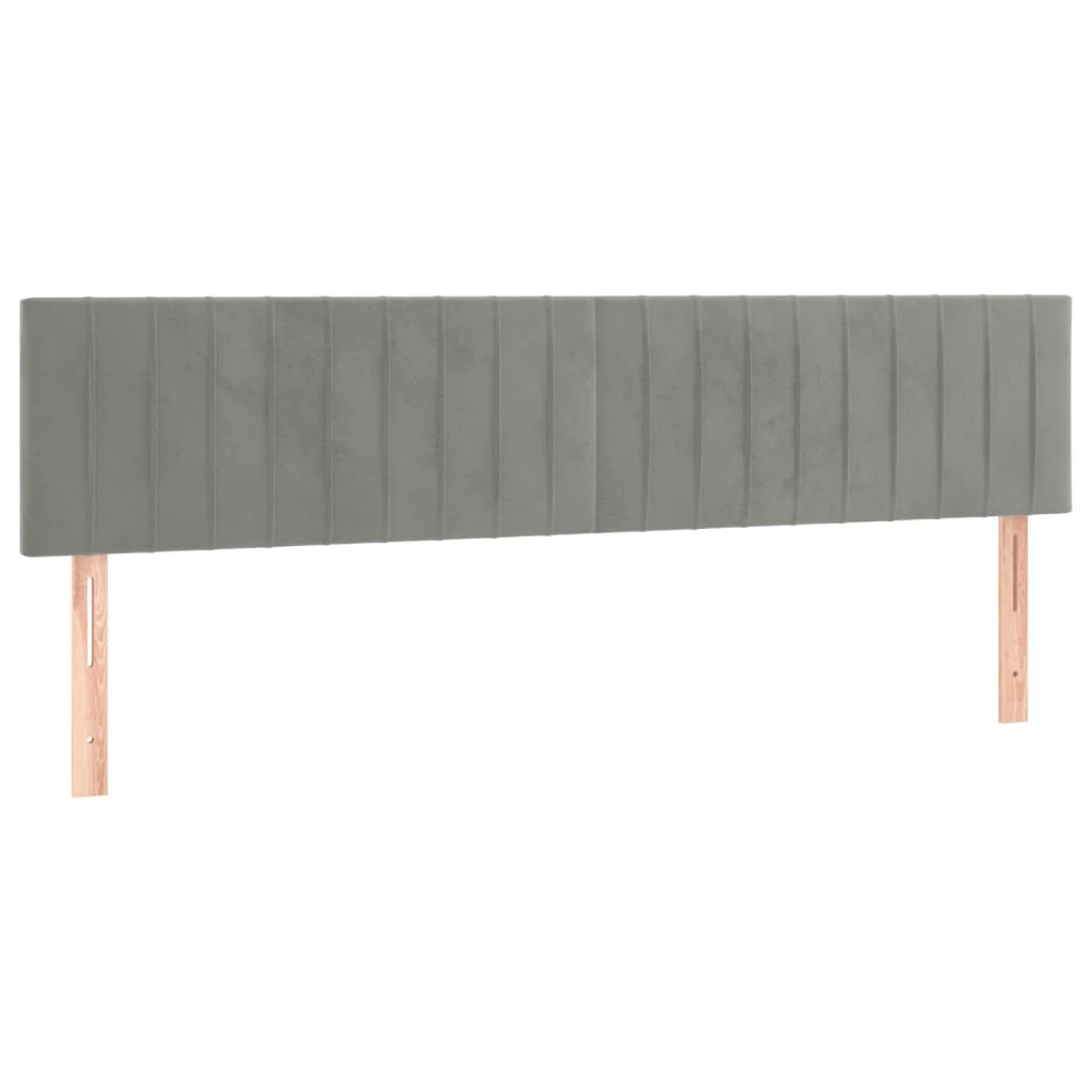 sengegavle 180x5x78/88 cm fløjl lysegrå - Image 2