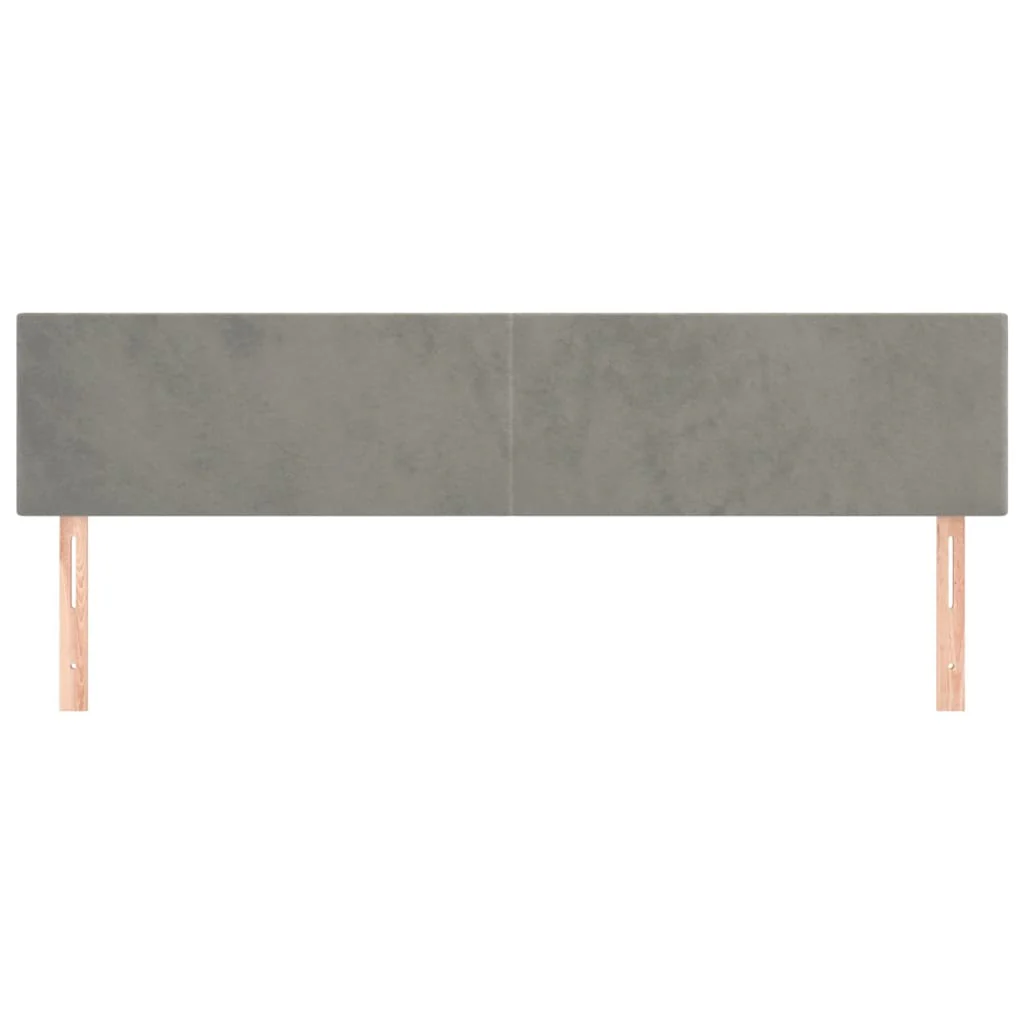 sengegavle 180x5x78/88 cm fløjl lysegrå - Image 3