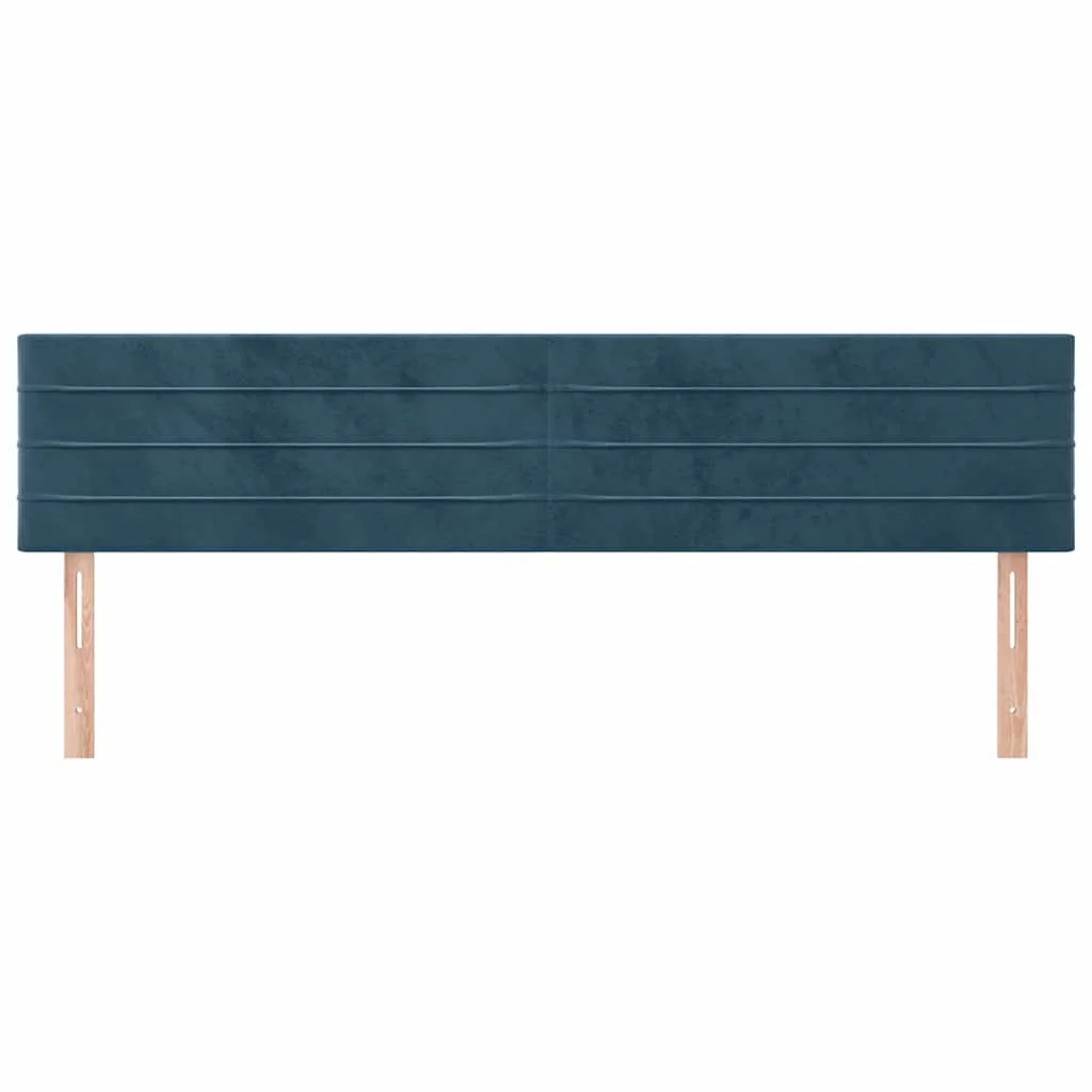 sengegavle 180x5x78/88 cm fløjl mørkeblå - Image 3