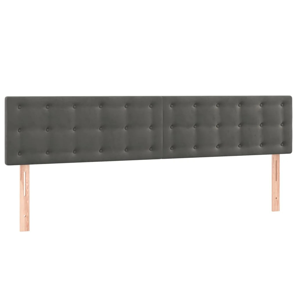 sengegavle 180x5x78/88 cm fløjl mørkegrå - Image 2